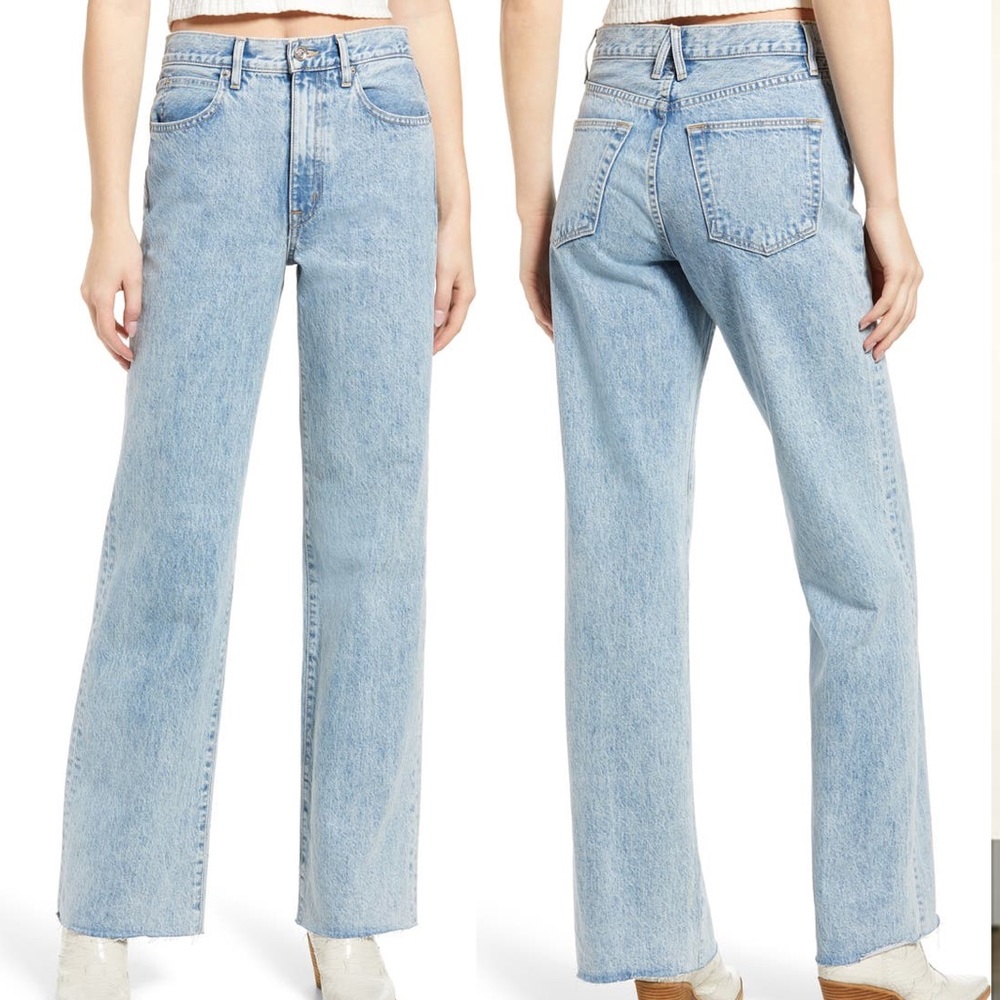 SLVRLAKE. Size 32 NWT
Grace High Waist Raw
Hem Wide Leg Jeans